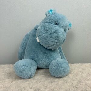 Ebba Hugeez Hippo Plush Stuffed Animal Toy Blue Floppy Hippopotamus Lovey